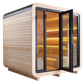 AWT Gartensauna Saunahaus THE CUBE X1 Hemlock 250x250 9kW Cilindro